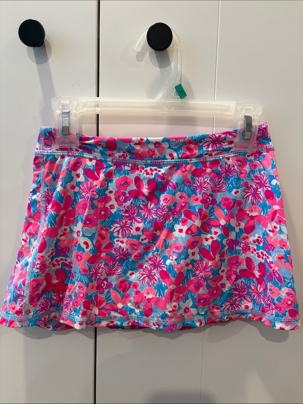 Lilly Pulitzer Pink and Aqua Floral Skater Skirt